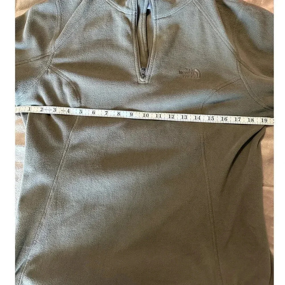 The North Face Quarter Zip Fleece Women's Size Large Olive Warm Hiking Active - Picture 5 of 6